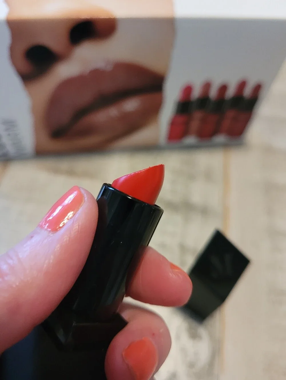 New Morphe full-size, Red Cream Lipstick in Hot Shot.